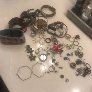Bracelets, rings and earrings